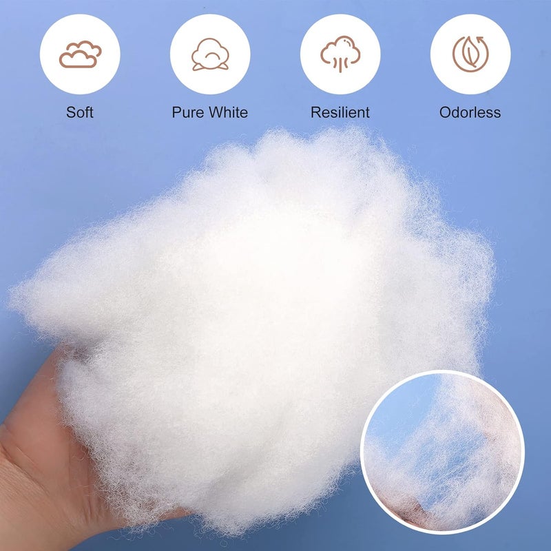cedarol 100g/3.53OZ Premium Polyester Fiber, Fiber Fill Stuffing, White High Resilience Fill Fiber for Stuffed Animal Crafts, Pillow Filling and Fiberfill DIY Dolls - Image 3